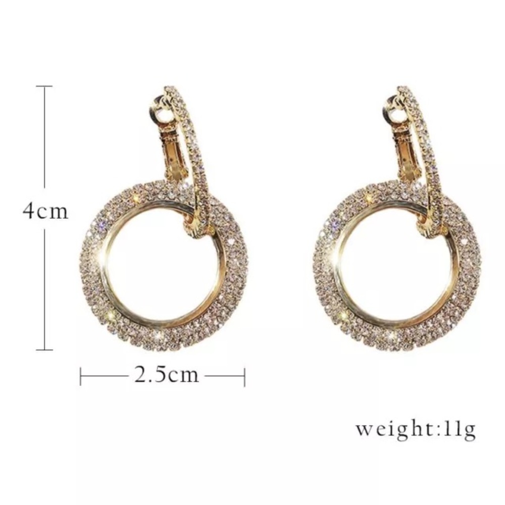 Tianna Crystal Circle Hoops Rose Gold - Picture 3 of 4